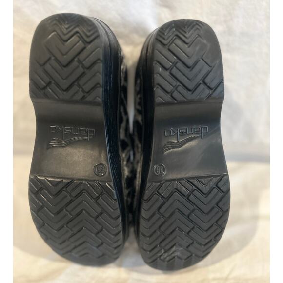 DANSKO Professional Black Gray Cobwebs Artsy Swirl Clogs Shoes Italy 36/5.5 - Picture 6 of 7